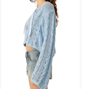 Free People Women's Robyn Cable-Knit Cardigan Sweater Sz L NWOT